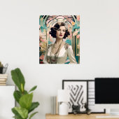 Agnes Een Art Deco Vrouw Poster (Thuiskantoor)