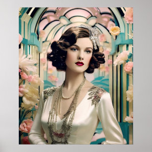 Agnes Een Art Deco Vrouw Poster