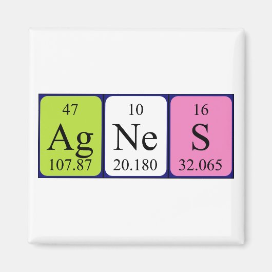 Agnes nom de table périodique aimant (Devant)