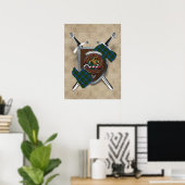 Agnew Clan Badge GeCrossed Swords Poster 18x24 (Thuiskantoor)