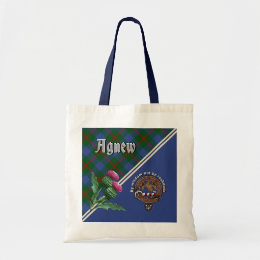 Agnew Clan Badge & Tartan Canvas tas (Voorkant)
