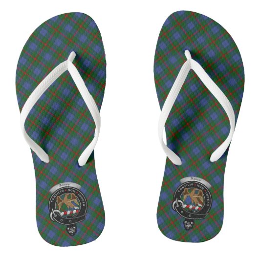Agnew Clan Badge & Tartan Teenslippers (Voetbed)