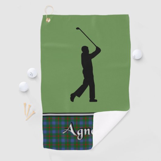 Agnew Tartan Golf Serviette Son (En situation)