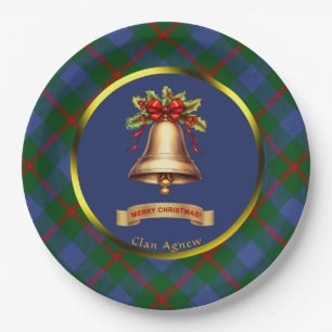 Agnew Tartan Persoonlijke Kerstmis Papieren Bordje