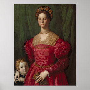 Agnolo Bronzino Een jonge vrouw en haar kleine jon Poster