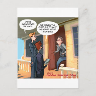 Agnostische zendelingen Grappig Briefkaart