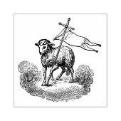 Agnus dei / Christelijk Pascal lam (wolken) Rubberstempel (Afrduk)