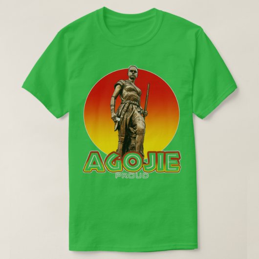 Agojie uit Dahomey, zoals afgebeeld in de Vrouw Ki T-shirt (Design voorkant)