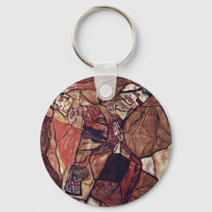Agony (de doodsstrijd) van Schiele Egon Sleutelhanger