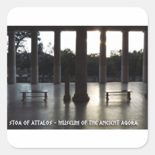 Agora van Athene, Griekenland. Stoa van Attalos Vierkante Sticker