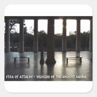 Agora van Athene, Griekenland. Stoa van Attalos Vierkante Sticker