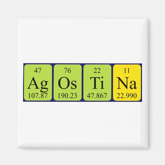 Agostina periodiek table name magnet magneet (Voorkant)