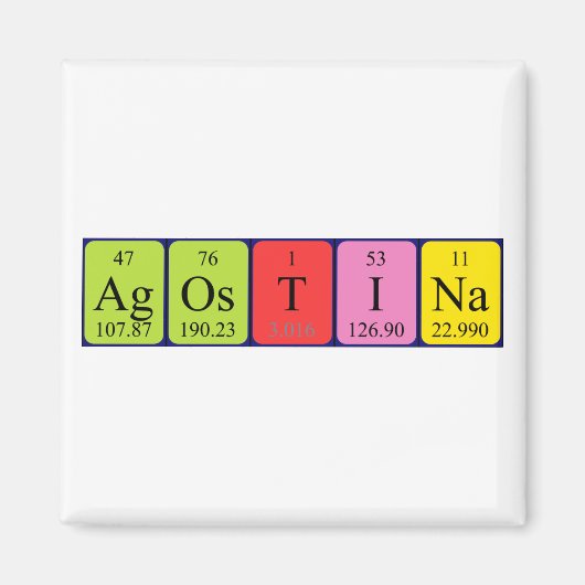 Agostina periodiek table name magnet magneet (Voorkant)