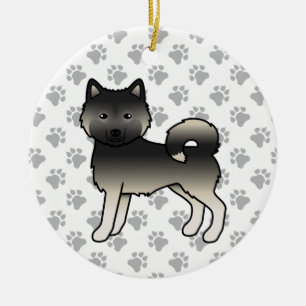 Agouti Alaskan Malamute Schattige Tekenfilm Hond Keramisch Ornament