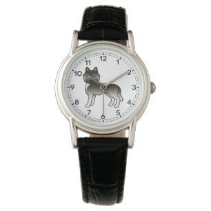 Agouti Siberian Husky Cute Cartoon Dog Horloge