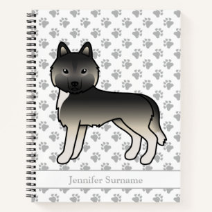 Agouti Siberische Husky Cartoon Hond & Aangepaste Notitieboek