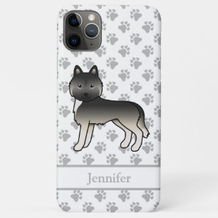 Agouti Siberische Husky Cartoon Hond & Naam iPhone 11 Pro Max Hoesje