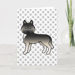 Agouti Siberische Husky Schattige Cartoon Hond Kaart