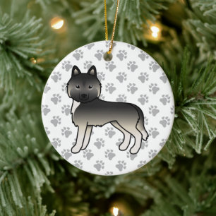 Agouti Siberische Husky Schattige Cartoon Hond Keramisch Ornament