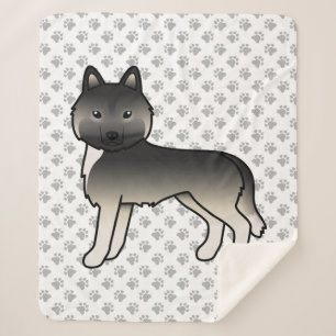 Agouti Siberische Husky Schattige Cartoon Hond Sherpa Deken