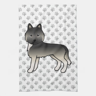 Agouti Siberische Husky Schattige Cartoon Hond Theedoek