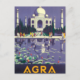 Agra Vintage Travel Poster Briefkaart