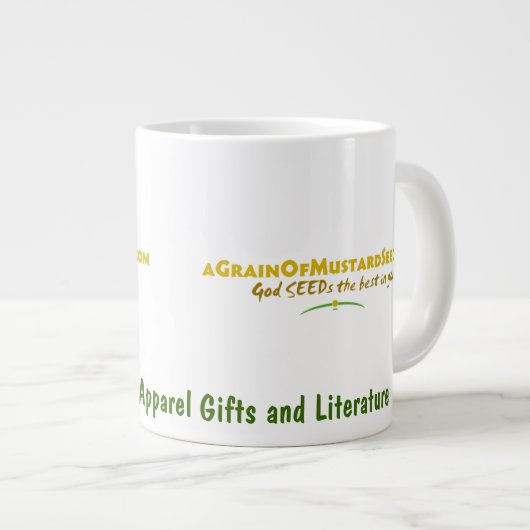 Agrainofmustardseed.com Logo Grote Koffiekop (Voorkant rechts)