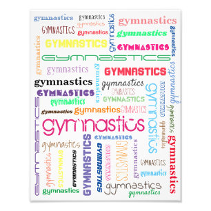 Agrandissement de photo de typographie de gymnasti