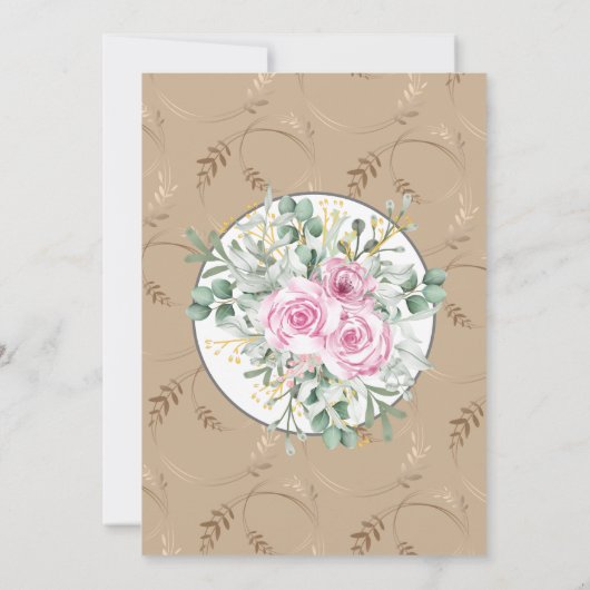 Agréable Faire-part de mariage rose rose (Dos)