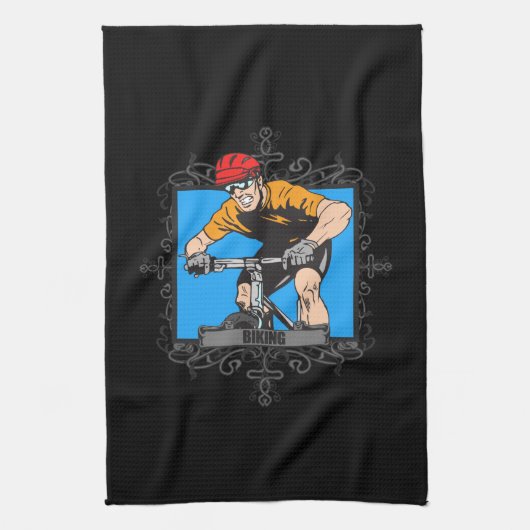 Agressief fietsen theedoek (Verticaal)