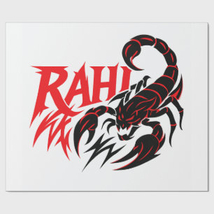 Agressieve Scorpion Logo met de naam "RAHI" Cadeaupapier