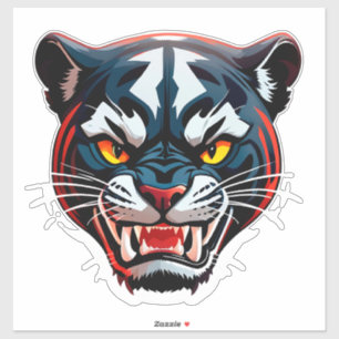 Agressieve Tijgerkop Illustratie Sticker