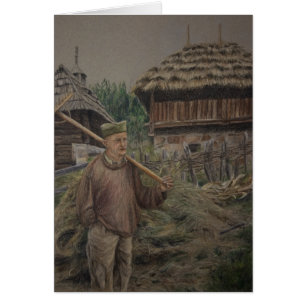 Agriculteur avec le râteau, Sirogojno