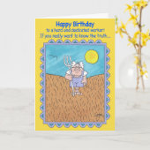 AGRICULTEUR DANS la carte d'anniversaire de CHAMP (Fleur jaune)