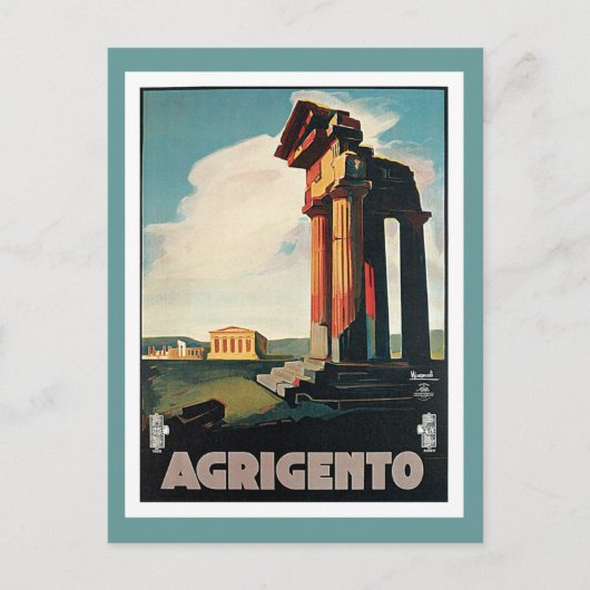 Agrigento Italy Vintage Travel Briefkaart (Voorkant)