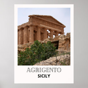 Agrigento Sicilië Italië Reisposter Poster