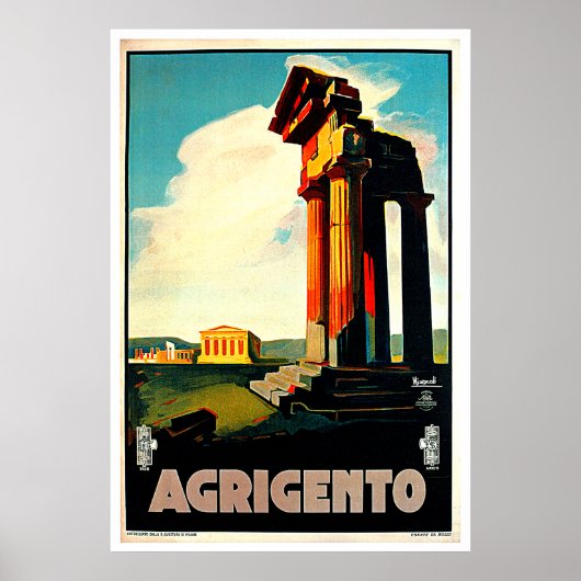Agrigento Sicilië - Reiskunst Poster (Voorkant)