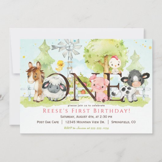 Agritourisme 1er anniversaire Invitation (Devant)