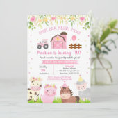 Agritourisme Barnyard Animaux Invitations 2e anniv (Debout devant)