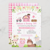 Agritourisme Barnyard Animaux Invitations 2e anniv (Devant / Derrière)