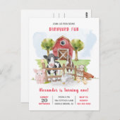 Agritourisme Bébé! st Invitation d'anniversaire (Devant / Derrière)