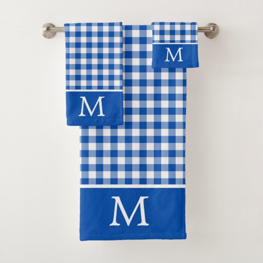 Agritourisme Bleu et Blanc En vichy Plaid Monogram (En situation)