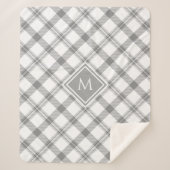 Agritourisme gris et blanc Tartan Plaid et Monogra (Devant)