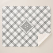 Agritourisme gris et blanc Tartan Plaid et Monogra (Devant (Horizontal))
