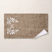 Agritourisme rustique Burlap Laurel Monogramme (Serviette à main)