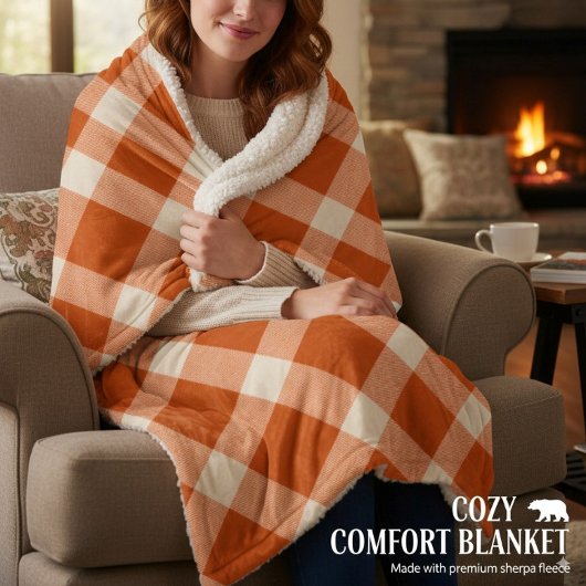 Agritourisme Rustique Orange & Cream Buffalo Plaid