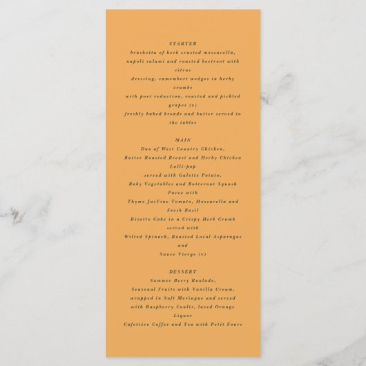 Agrumes orange botanique moderne menu rustique (Dos)