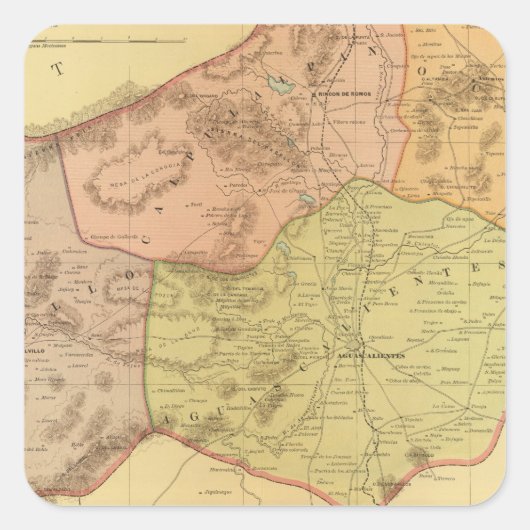 Aguascalientes Vierkante Sticker (Voorkant)