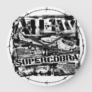 AH-1 SuperCobra Grande horloge Mur Acrylique Horlo