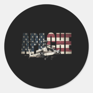 AH-64 AH64 Apache Helikopter Amerikaanse vlag Ronde Sticker